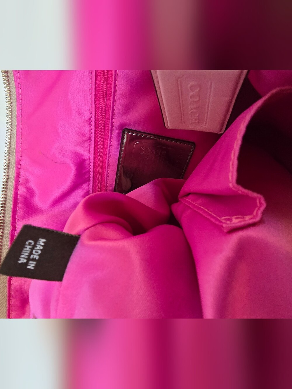 Coach Poppy 16289 Sweetheart Pink Lurex Signature Glam Tote Y2K - Picture 12 of 12